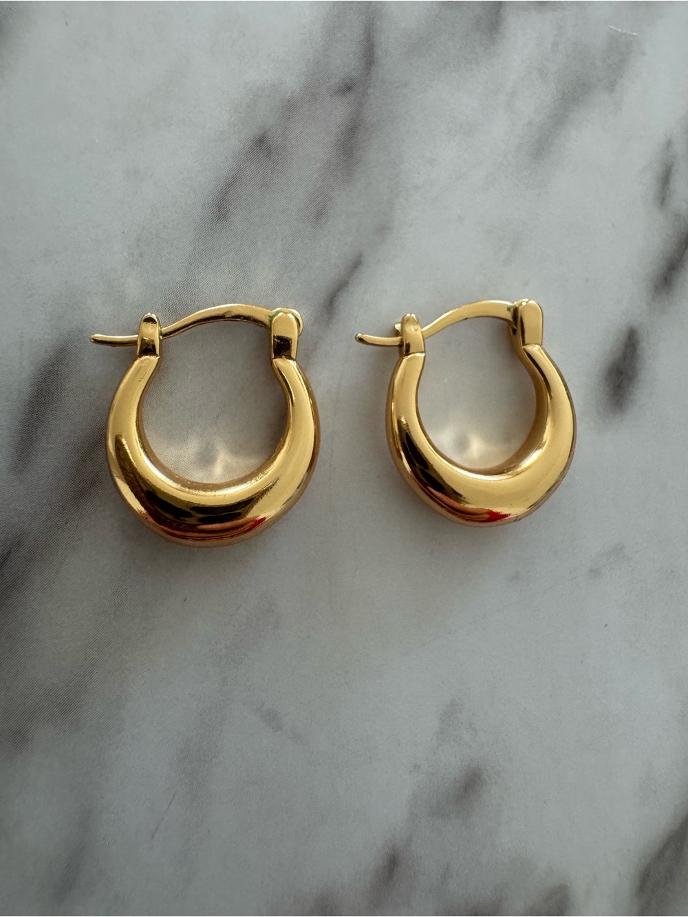 Gold Tone Hoop Earrings - Stainless steel